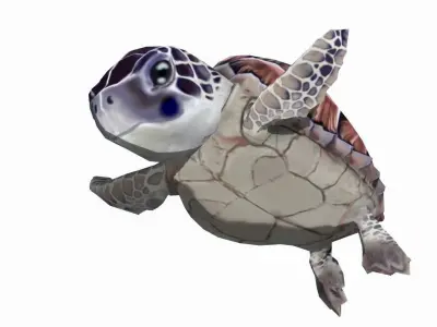 sea turtle Low-poly 3D model