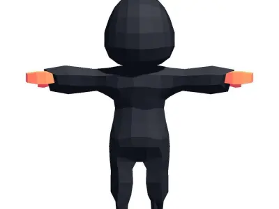 Ninja hooded character Free low-poly 3D model