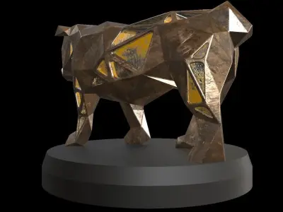 Steampunk Bulldog Low-poly 3D model