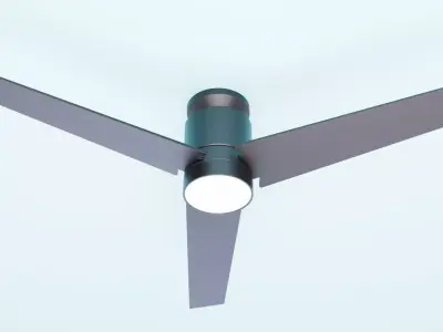  Modern Black Ceiling Fan with Light 3D model