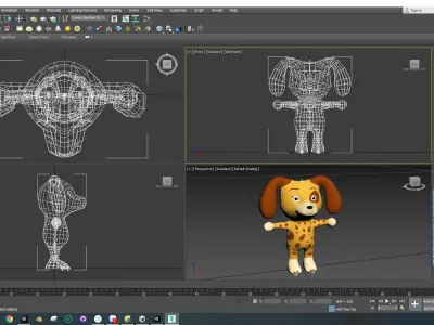 Character005 Animated Dog 3D Low-poly 3D model
