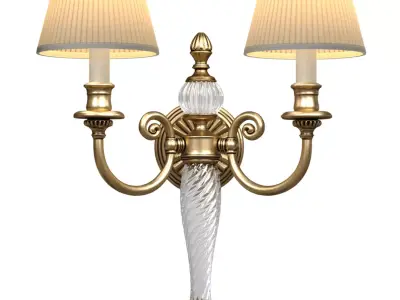 Brass Crystal Wall Lamp Sconce Light in Classic Style 3D model