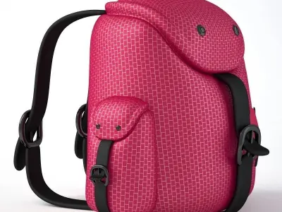 Back Pack Pink 3D model