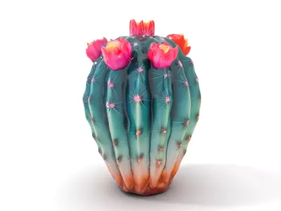 Vibrant Cactus Blossom model pack Low-poly 3D model