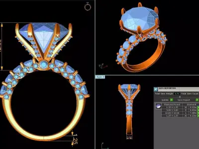 diamond ring wedding women 3D print model
