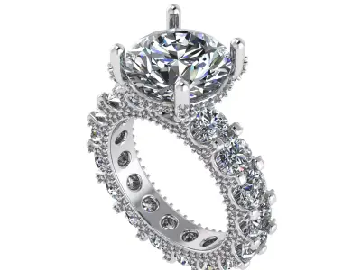 Two tone luxury engagement ring 3D print model