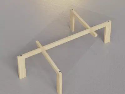 minimalist table wood Free low-poly 3D model