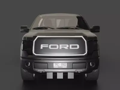 High-Poly Tactical Pickup Truck - Police Edition Game Ready Low-poly 3D model