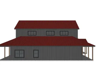 Barndominium House 065 -Archimple LLC Low-poly 3D model
