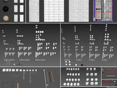 Decorative Ceiling set 03 3D model