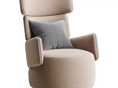 Boris Beige Armchair 3D model
