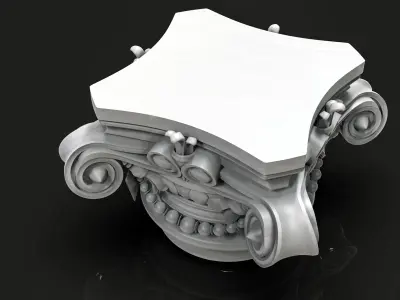 corinthian column head 001 3D model