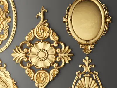 Rosette Molding set 1 3D model