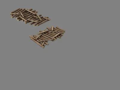 Game Nagisen Grassland - Wooden Bridge - Fence - Flag 3D model