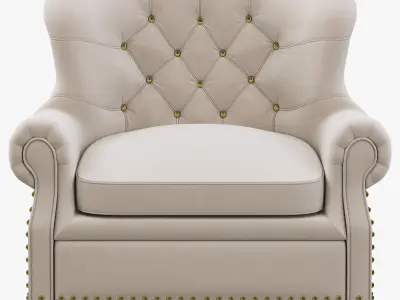 Restoration Hardware Churchill Upholstered Chair with Nailheads 3D model