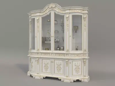 Classic Display Cabinet and Decoration 11 3D model