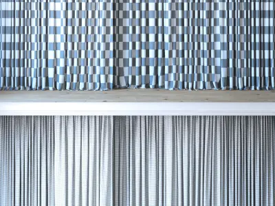 Curtains with tulle set 06  3D model