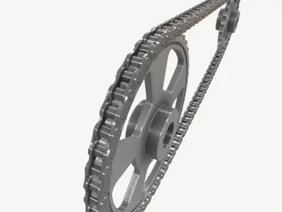 Chain gear  Low-poly 3D model