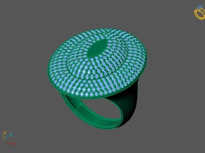 STL 3DM Print Ready Women Diamond Ring Lightweight Printable  3D print model 173