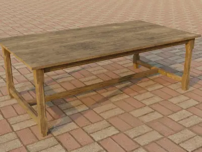 wood table Free low-poly 3D model purchase