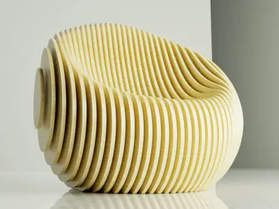 Parametric Chair Beanyx Design Digital download DXF files cnc 3D model
