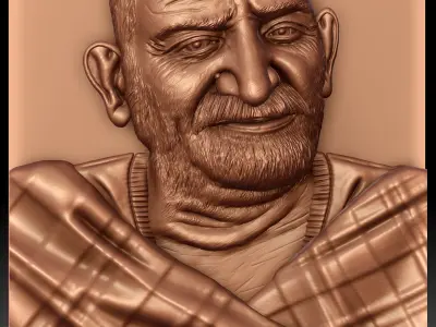 Neem Karoli Baba Relief Mural 3D print model