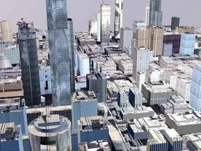 Modern urban high-rise buildings building ancillary buildings 3D model