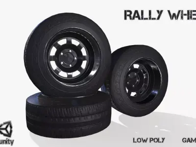 Rally wheel Good Year Low-poly 3D model