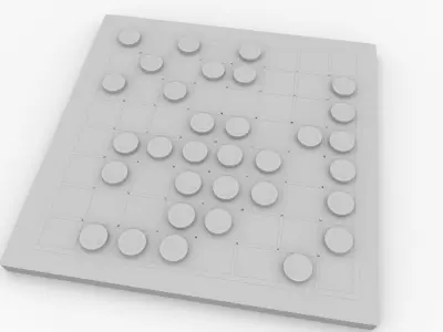 Reversi board game - go 3D model