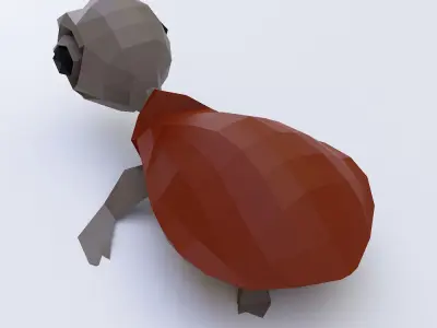 Baby turtle toon 3d model  Low-poly 3D model