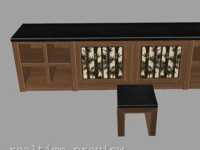 Storage Cabinet  low poly 3D model