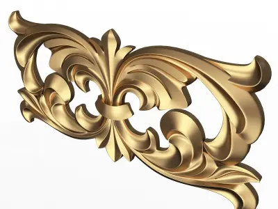 Carved Plaster Molding Decoration 010 Low-poly 3D model
