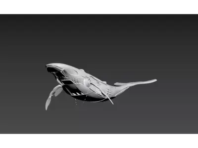 mechanical whale 3D model