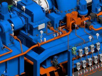 SCI FI turbine generator Low-poly 3D model