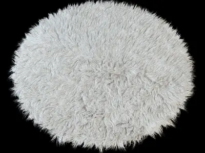 Round rug Flokati 3D model