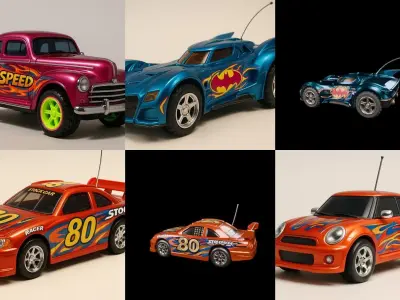 Controled Car bundle 9 pack 100 glb 3D model
