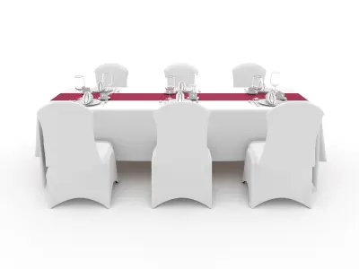 Banquet Table and Chair 110 3D model
