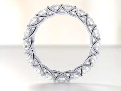 braided diamond engagement ring 4mm 7Size 3D print model