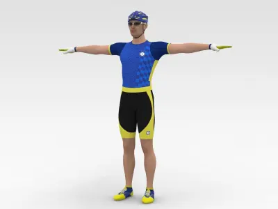 Cyclist 02 3D model