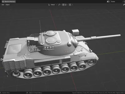 Leopard 1a1a TANK BASE MESH Low-poly 3D model