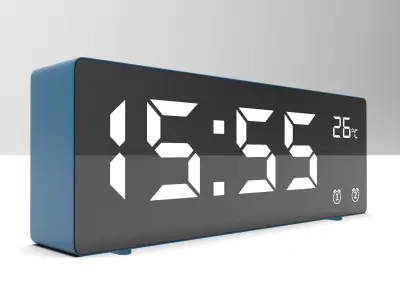 CLOCK BLUE WHITE Low-poly 3D model