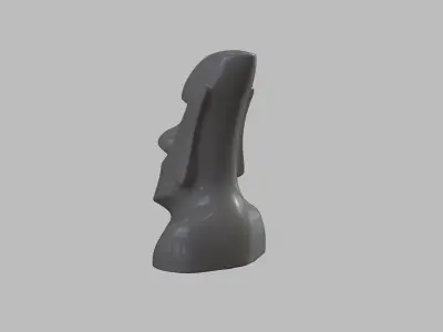 Stone head sculpture 3D model