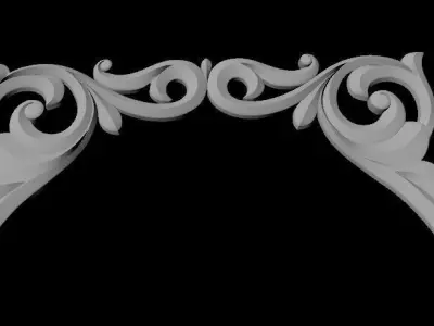 Central decor ornament for furniture 3D model 45