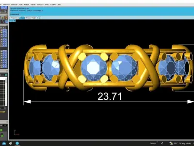 Luxury Interwoven Gemstone Band Ring for Women 4855 3D print model