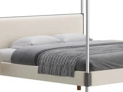 Gracia King Upholstered Canopy bed 3D model