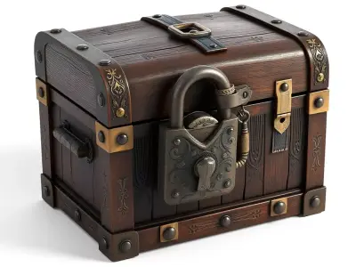 Ornate Fantasy Treasure Chest Lock Low-poly 3D model