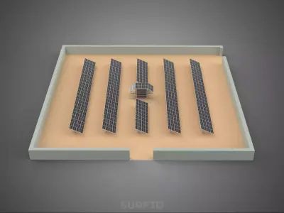 SOLAR PANEL POWER LAYOUT SITE INFRASTRUCTURE ENERGY PHOTOVOLTAIC 3D model