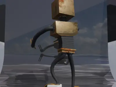 Nautical Robot Rigged - PBR 2K Free low-poly 3D model