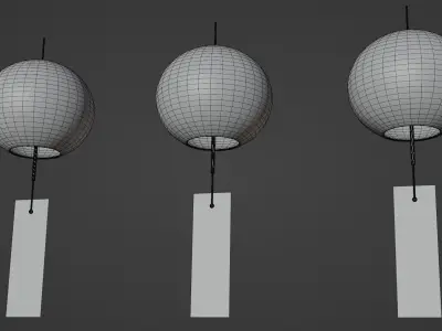 Furin - Wind Chimes Low-poly 3D model