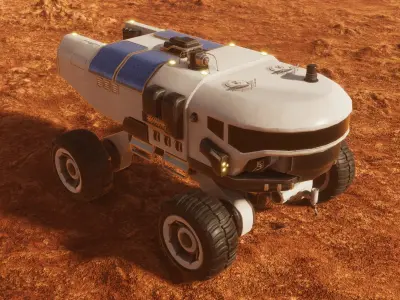 Mars cargo rover Unity asset Low-poly 3D model